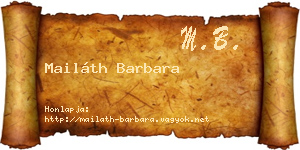 Mailáth Barbara névjegykártya